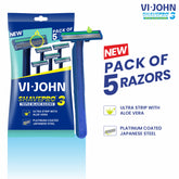 VI-JOHN Shave pro Triple Blade Shaving Razors With Lubricating Aloe Vera Strip(CONTAIN 5 PCS) FOR MEN